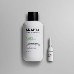 Botella de champú ADAPTA con vial de personalización