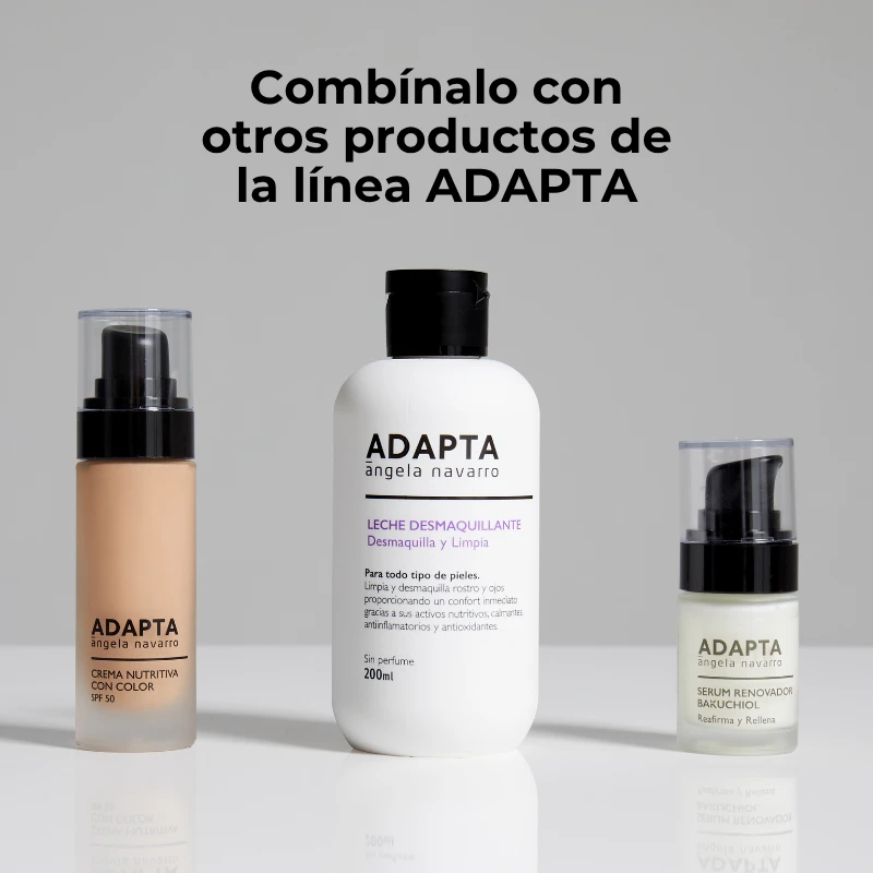 Sérum Bakuchiol junto a otros productos de la línea para combinar, de ADAPTA Cosmetics