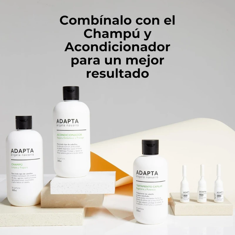 Tratamiento Capilar combinado con el Champú y el Acondicionador, de ADAPTA Cosmetics